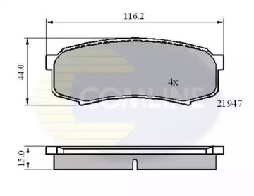 Комплект тормозных колодок (COMLINE: CBP0404)