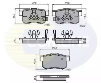 Комплект тормозных колодок (COMLINE: CBP31736)