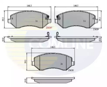 Комплект тормозных колодок (COMLINE: CBP31162)