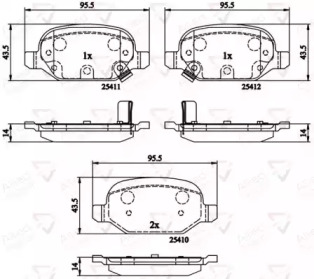 Комплект тормозных колодок (COMLINE: ADB31559)