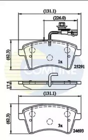 Комплект тормозных колодок (COMLINE: CBP11707)