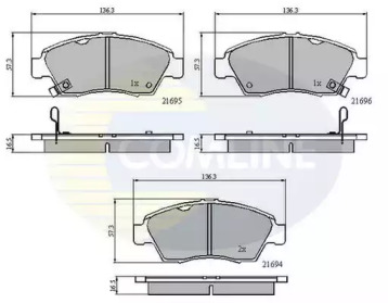 Комплект тормозных колодок (COMLINE: CBP3555)