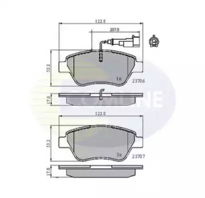 Комплект тормозных колодок (COMLINE: CBP11702)