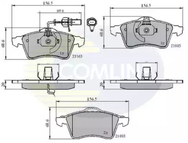 Комплект тормозных колодок (COMLINE: CBP1852)