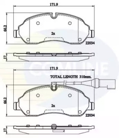 Комплект тормозных колодок (COMLINE: CBP22214)