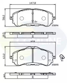 Комплект тормозных колодок (COMLINE: CBP32232)