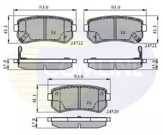 Комплект тормозных колодок (COMLINE: CBP31543)