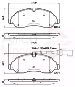 Комплект тормозных колодок (COMLINE: ADB22214)