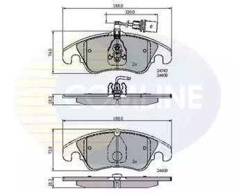 Комплект тормозных колодок (COMLINE: CBP21789)