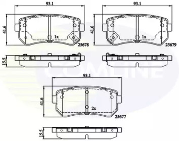 Комплект тормозных колодок (COMLINE: CBP32276)