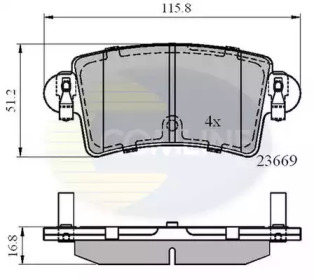 Комплект тормозных колодок (COMLINE: CBP01036)