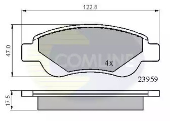 Комплект тормозных колодок (COMLINE: CBP01552)