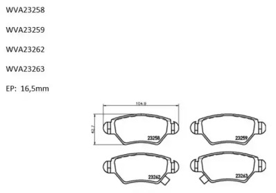 Комплект тормозных колодок (AUTOMOTOR France: PBP1225)