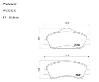 Комплект тормозных колодок (AUTOMOTOR France: ABP5250)