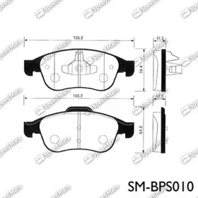 Комплект тормозных колодок (SpeedMate: SM-BPS010)