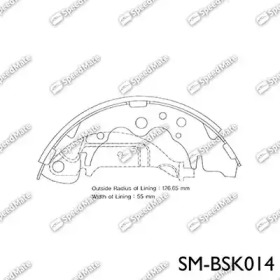 Комлект тормозных накладок (SpeedMate: SM-BSK014)