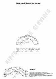 Комлект тормозных накладок (NPS: H350A09)