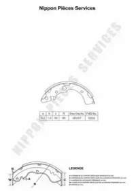 Комлект тормозных накладок (NPS: H350A16)