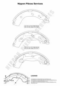 Комлект тормозных накладок (NPS: H350I16)