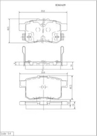 Комплект тормозных колодок (NPS: H361A19)