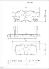 Комплект тормозных колодок (NPS: H361A20)