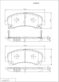 Комплект тормозных колодок (NPS: I360U19)