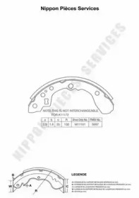 Комлект тормозных накладок (NPS: K350A01)