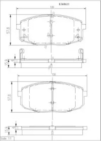 Комплект тормозных колодок (NPS: K360A11)