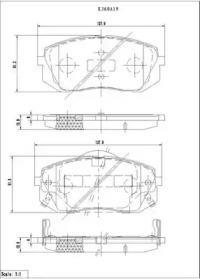 Комплект тормозных колодок (NPS: K360A19)