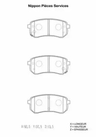 Комплект тормозных колодок (NPS: K361A05)