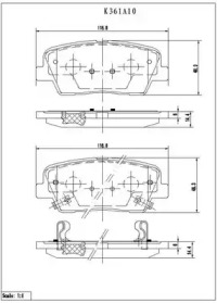 Комплект тормозных колодок (NPS: K361A10)