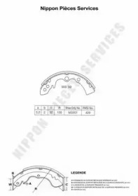 Комлект тормозных накладок (NPS: M350A02)