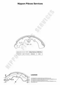 Комлект тормозных накладок (NPS: M350A03)