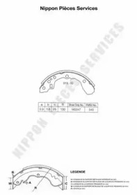 Комлект тормозных накладок (NPS: M350A05)