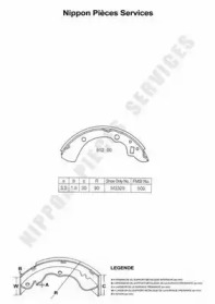 Комлект тормозных накладок (NPS: M350A16)