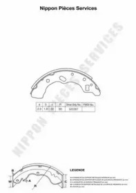 Комлект тормозных накладок (NPS: M350A17)