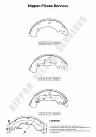 Комлект тормозных накладок (NPS: M350A19)