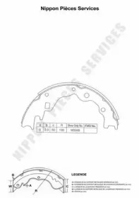 Комлект тормозных накладок (NPS: M350A25)