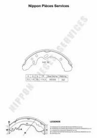 Комлект тормозных накладок (NPS: M350A28)