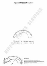 Комлект тормозных накладок (NPS: M350A30)