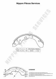 Комлект тормозных накладок (NPS: M350A40)