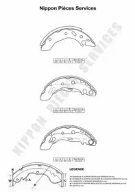 Комлект тормозных накладок (NPS: M350A45)