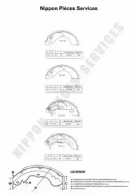 Комлект тормозных накладок (NPS: M350I26)