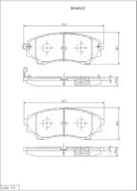 Комплект тормозных колодок (NPS: M360A22)