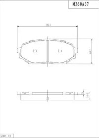 Комплект тормозных колодок (NPS: M360A37)