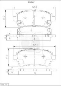 Комплект тормозных колодок (NPS: M360A67)