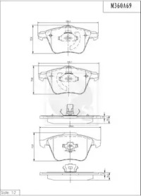 Комплект тормозных колодок (NPS: M360A69)