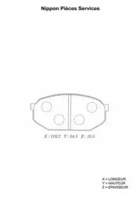 Комплект тормозных колодок (NPS: M360I20)