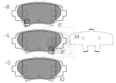 Комплект тормозных колодок (NPS: M361A22)