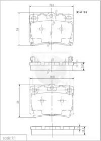 Комплект тормозных колодок (NPS: M361I10)